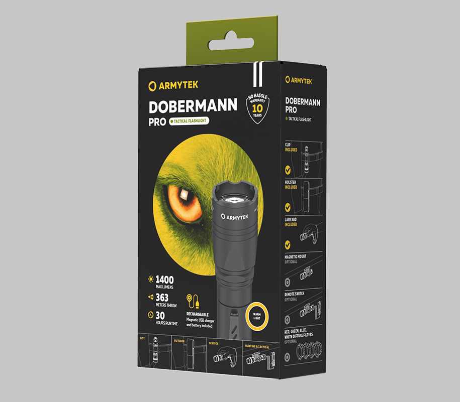картинка Фонарь Armytek Dobermann Pro Magnet USB Warm