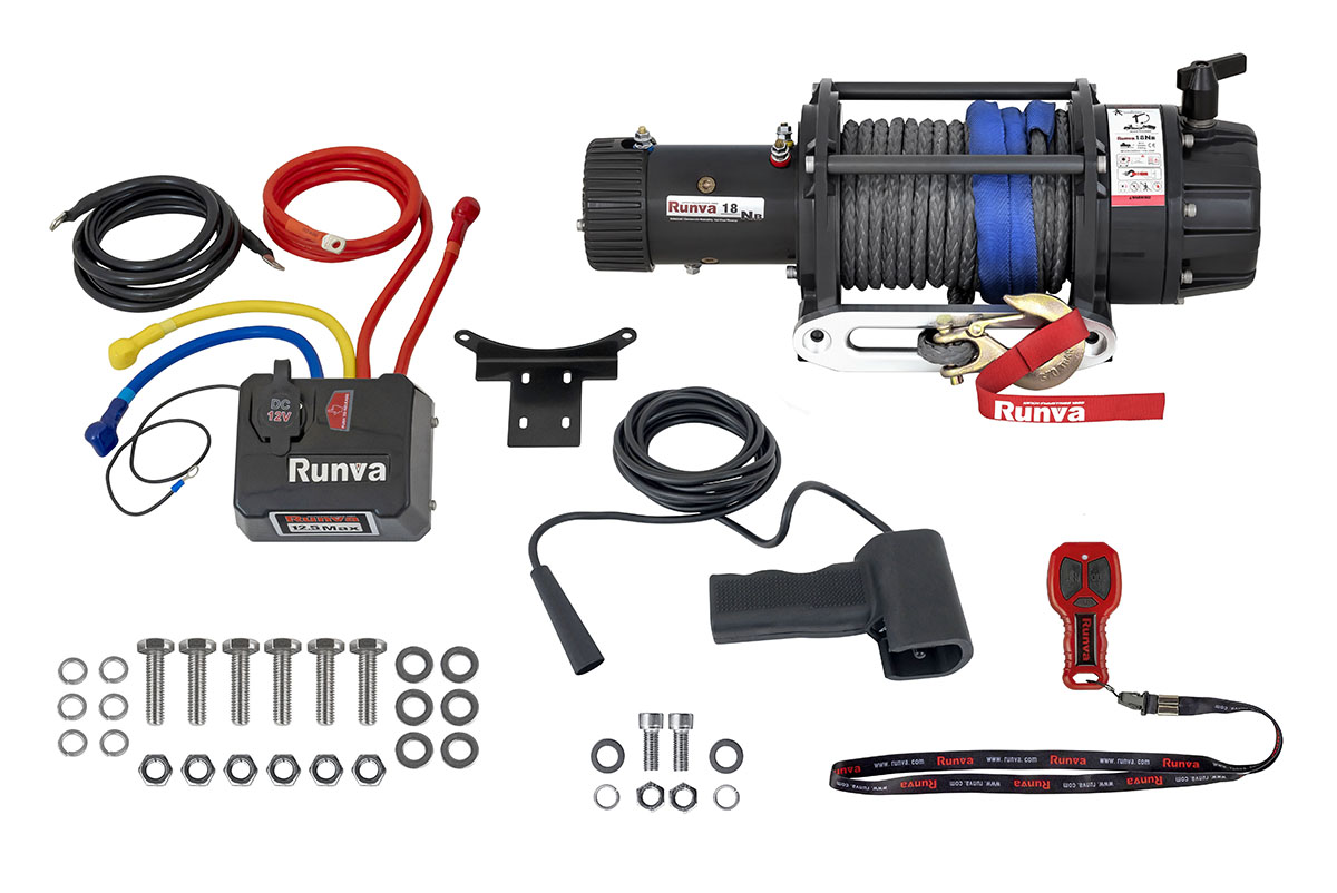 картинка Лебёдка Runva 18000 lbs влагозащищенная, синтетика 12в