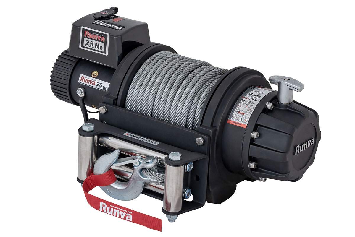 картинка Лебёдка Runva 25000 lbs 12V влагозащищенная, стальной трос