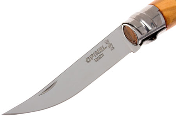 картинка Нож филейный Opinel №8, нержавеющая сталь, рукоять оливковое дерево, 001144