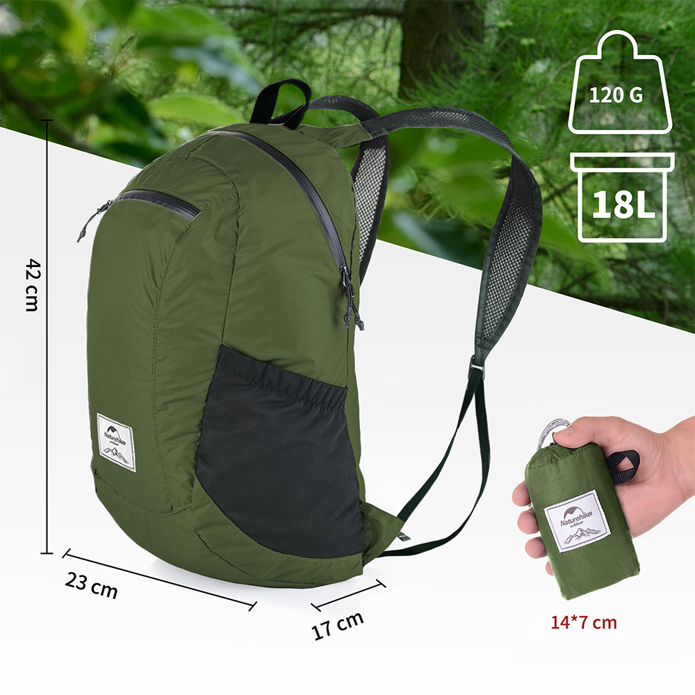 Рюкзак Naturehike 18L NH17A012-B Ultra-Light компактный зеленый