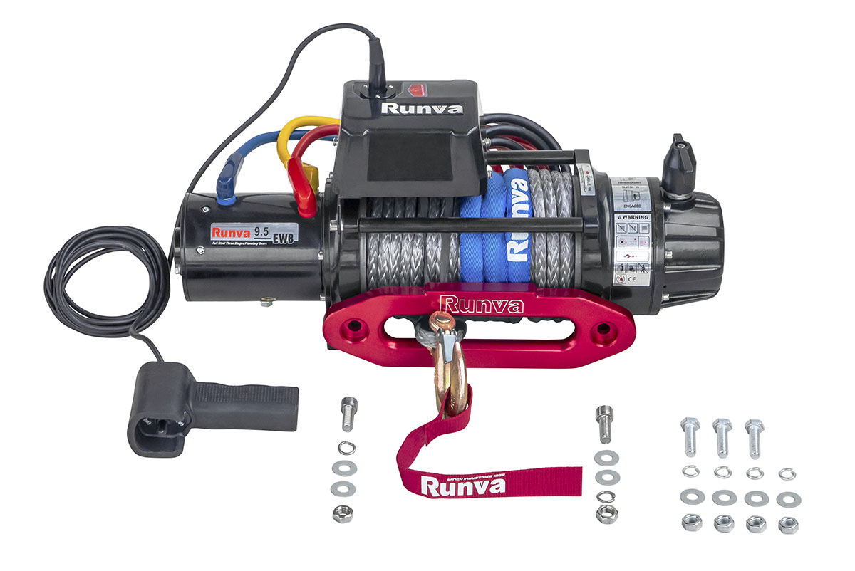 картинка Лебедка Runva 9500 lbs 4350 кг влагозащищенная, синтетика
