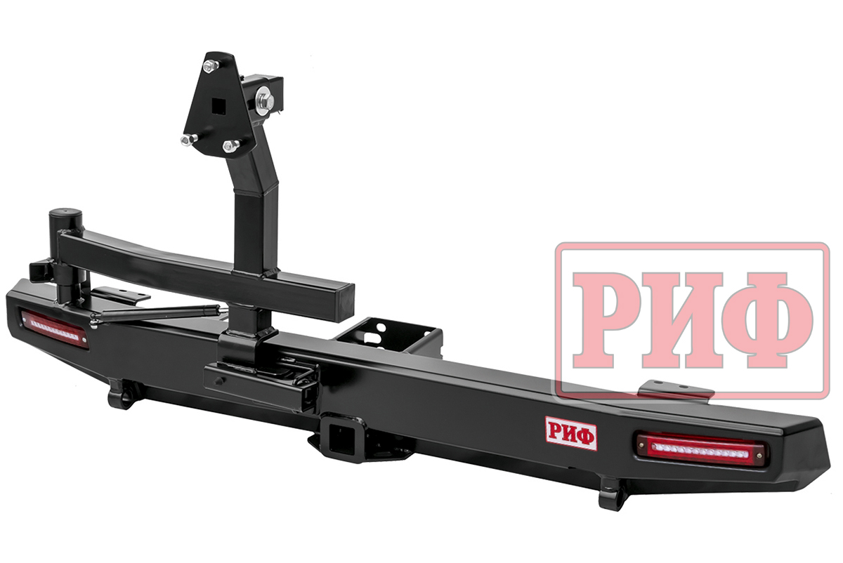 картинка Бампер РИФ задний УАЗ Хантер с квадратом под фаркоп, фонарями, калиткой, подсветкой номера, стандарт