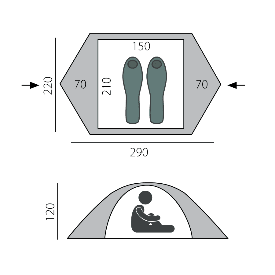 картинка Палатка BTrace Point 2+ (Зеленый)