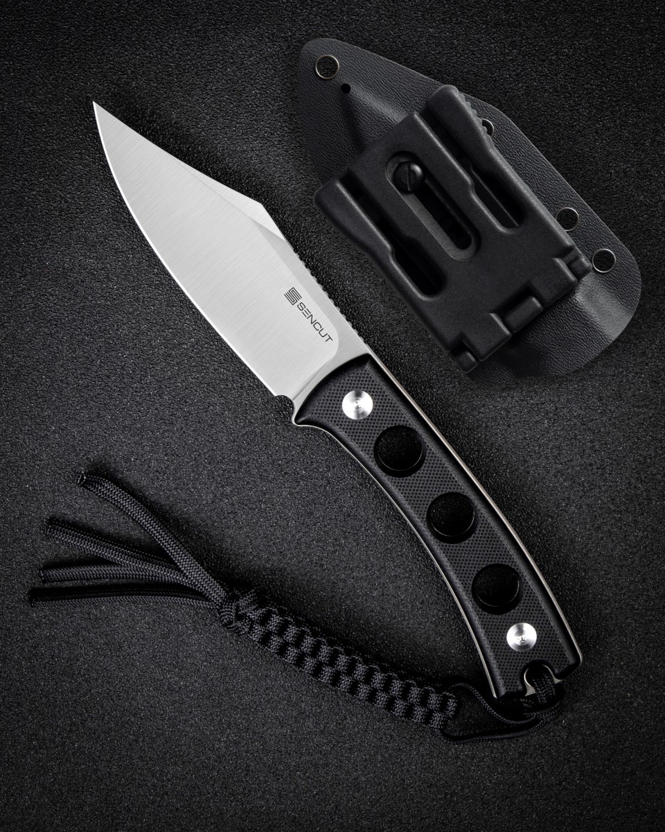 картинка Нож SENCUT Fixed Blade Waxahachie 9Cr18MoV Steel Satin Handle G10 Black