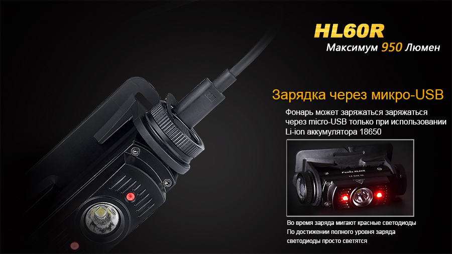 картинка Налобный фонарь Fenix HL60R Cree XM-L2 U2 Neutral БЕЛЫЙ LED