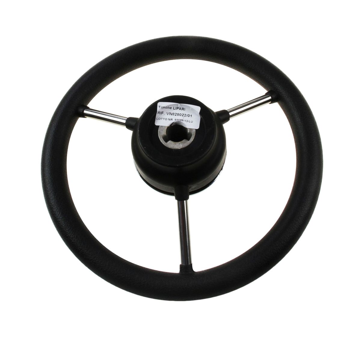 картинка Рулевое колесо LIPARI обод черный, спицы серебряные д. 280 мм