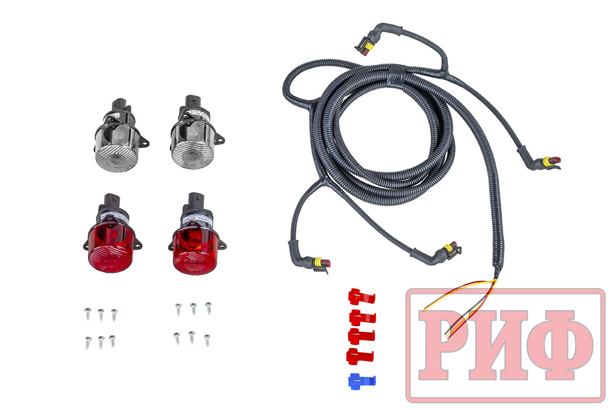 картинка Бампер задний РИФ Toyota Land Cruiser 78 2007+ с квадратом под фаркоп и фонарями стандарт