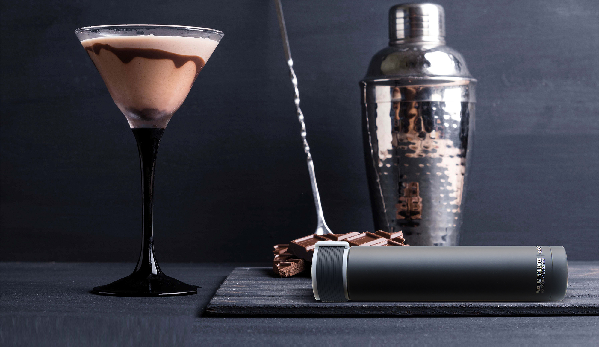 картинка Термос SKINNY MINI, 230 мл, черный