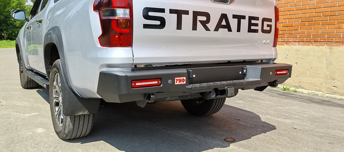 картинка Бампер задний Changan Hunter Plus с квадратом и фонарями РИФ силовой