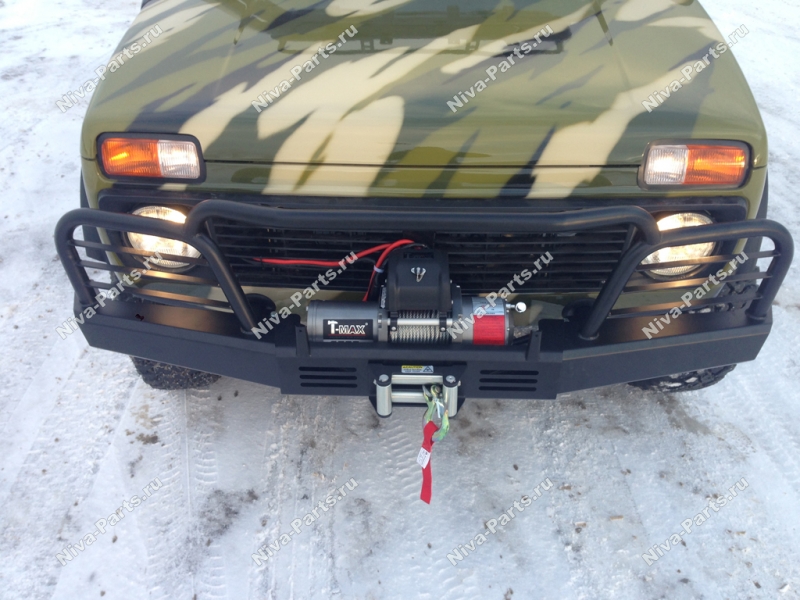 картинка Бампер передний Нива Лада под лебедку с кенгурином NP-00265