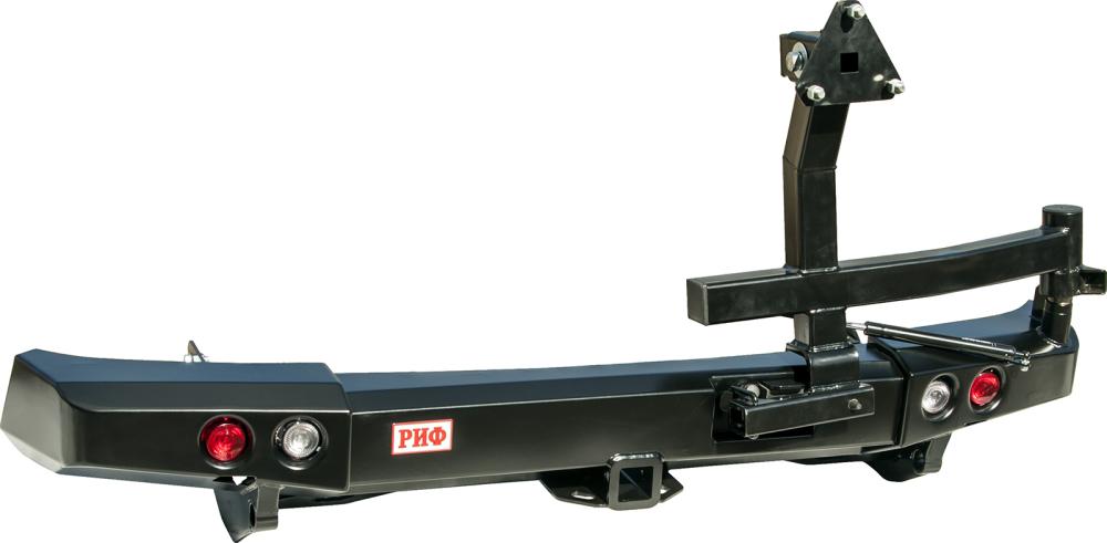 картинка Бампер задний РИФ Mitsubishi Pajero Sport NEW с фаркопом, калиткой и фонарями