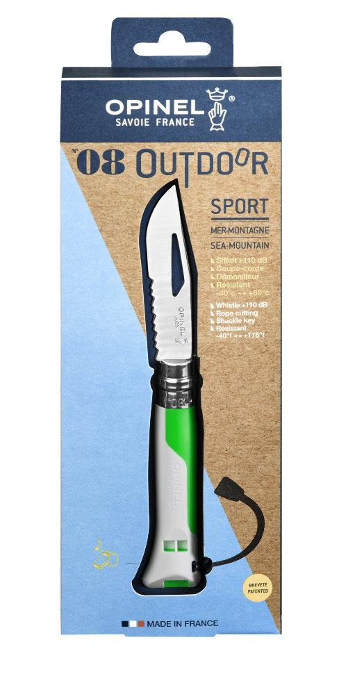 картинка Нож Opinel №8 Fluo Green, зеленый, 002319