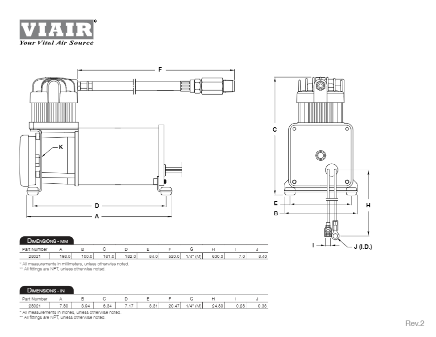 картинка Компрессор автомобильный стационарный Viair 280C 12v