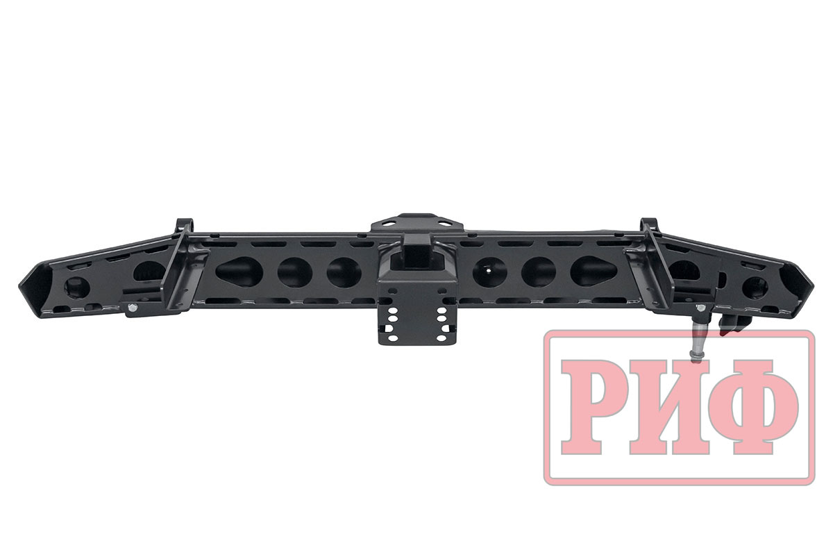 картинка Бампер РИФ задний УАЗ Хантер с квадратом под фаркоп, калиткой (справа), подсветкой номера, лифт 65 мм