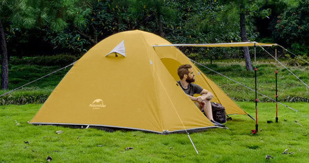 картинка Палатка Naturehike P-Series 2-местная, алюминиевый каркас, желтая