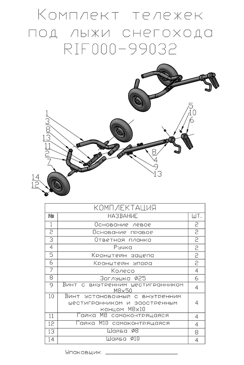 картинка Тележки под лыжи снегохода