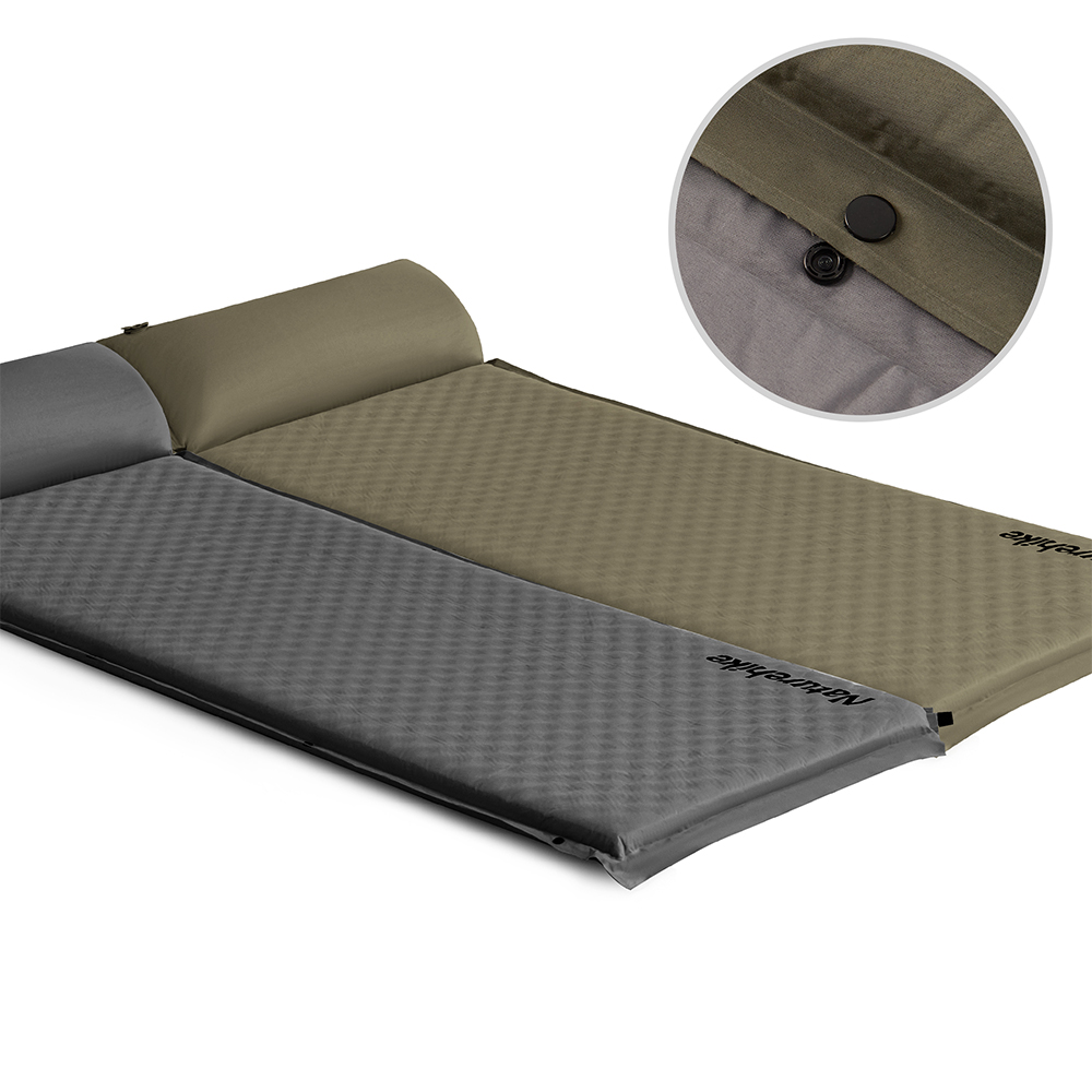 картинка Коврик c подушкой самонадувной Naturehike CNK2300DZ014 D01 серый 6см, 6976023923371
