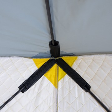 картинка Палатка зимняя HELIOS утепленная Куб 1,8х1,8 утепленная (желтый/серый)