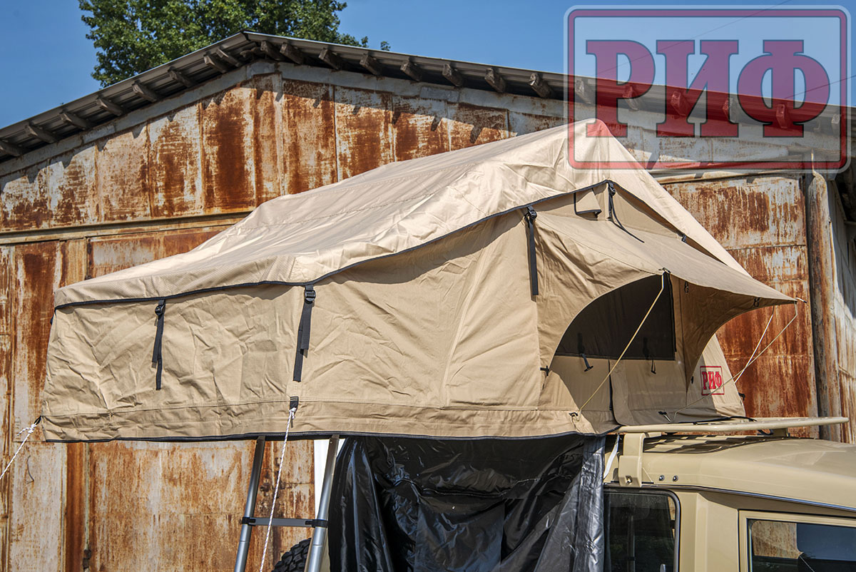 картинка Палатка на крышу автомобиля РИФ Soft RT02-140, тент песочный
