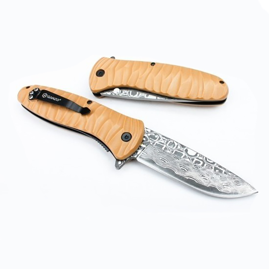 картинка Нож Ganzo G620 желтый (травление)
