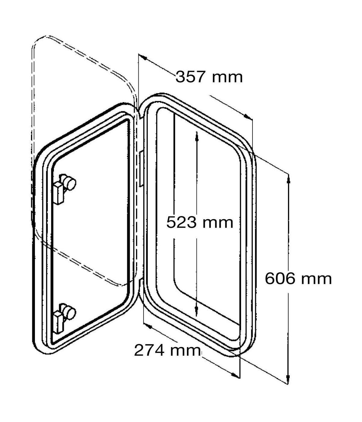 картинка Люк смотровой 357 х 606 мм, серый