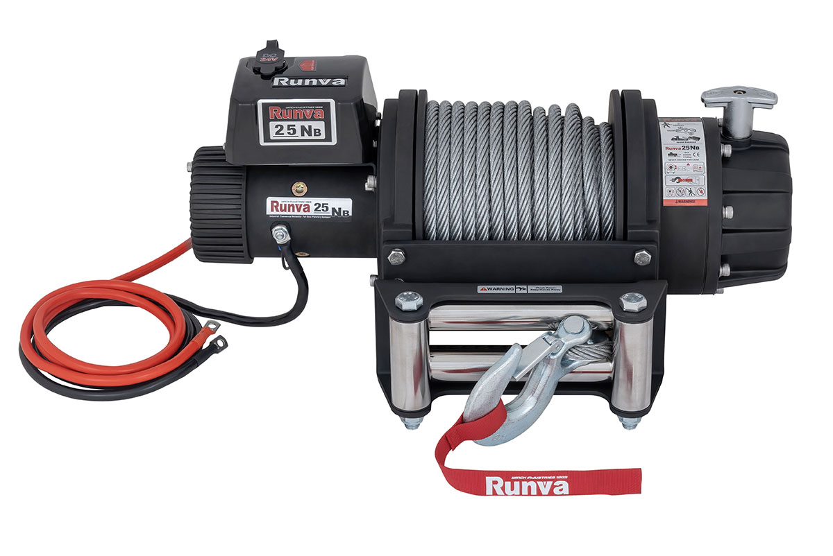 картинка Лебёдка Runva 25000 lbs 24V влагозащищенная, стальной трос