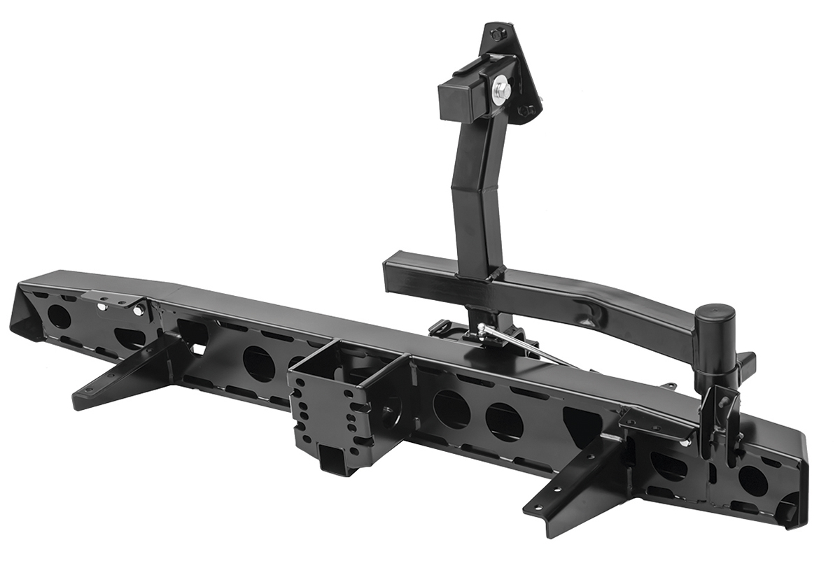 картинка Бампер задний УАЗ Хантер с квадратом под фаркоп, калиткой, подсветкой номера