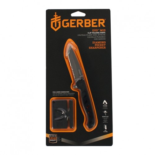 картинка Набор Gerber Evo Mid & Pocket Sharpener (нож+точилка), 31-003132NDIP