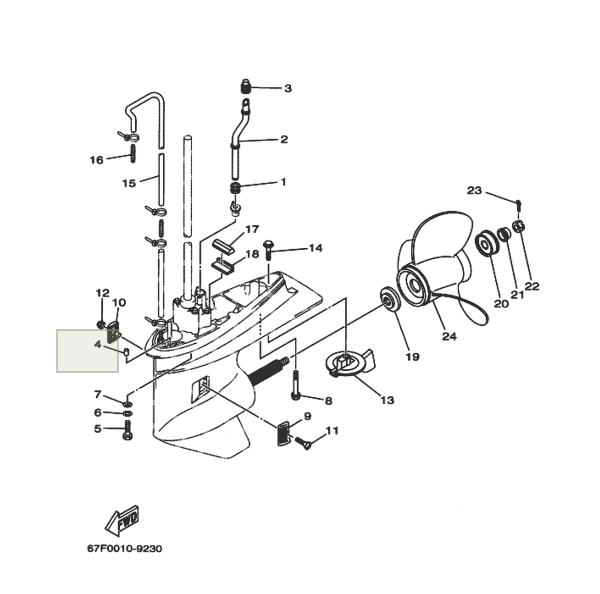 картинка Штифт направляющий Yamaha (15FMH-02011; 15F-01.06.20) (KACAWA)