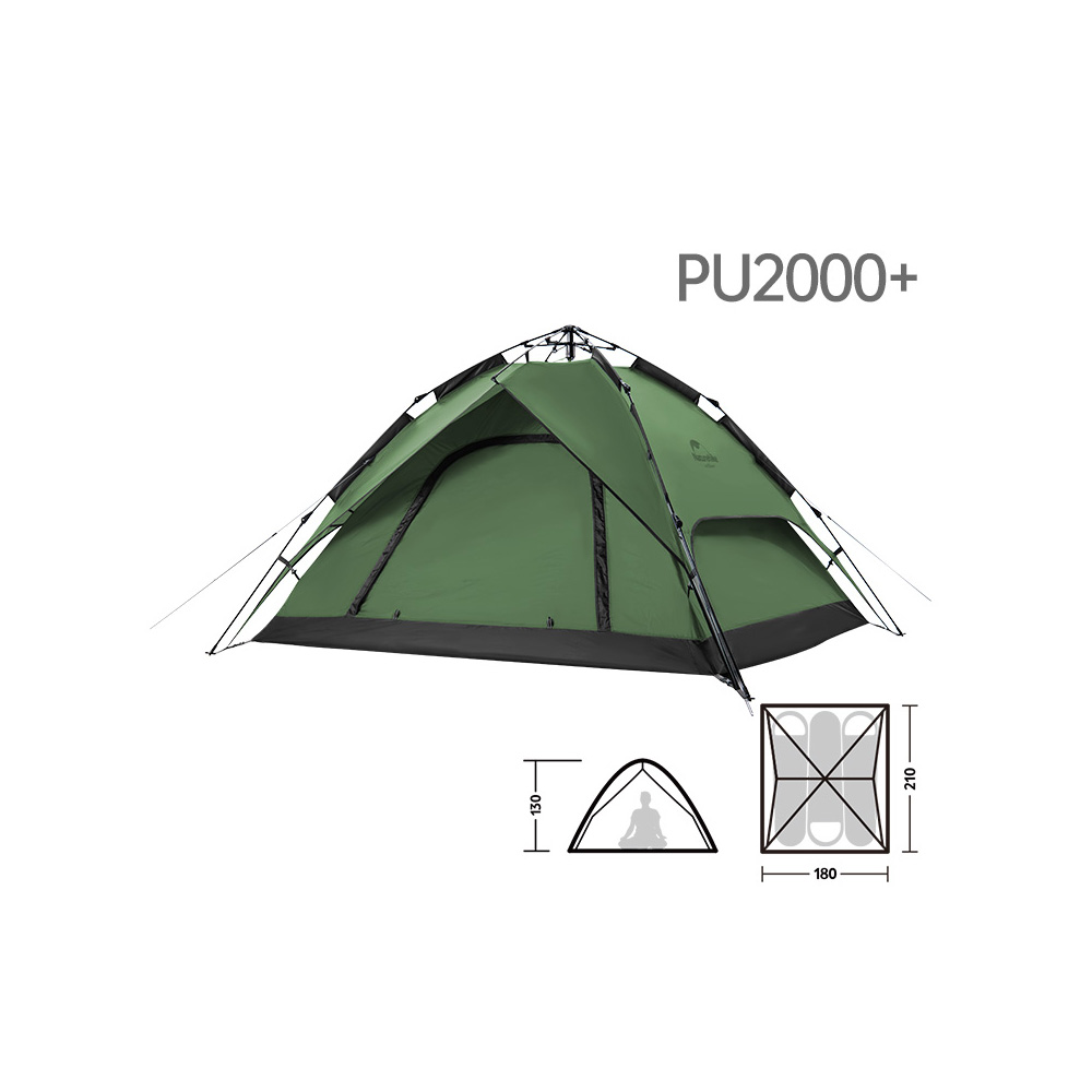 картинка Палатка Naturehike автоматическая NH21ZP008, трехместная, зеленая, 6976023922336