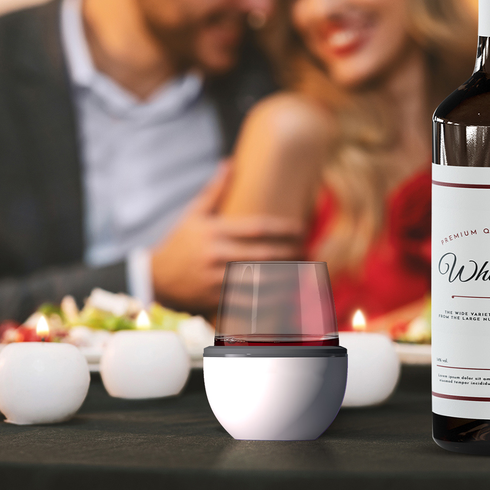 картинка Термобокал для вина WINE KUZIE 440 мл, белый
