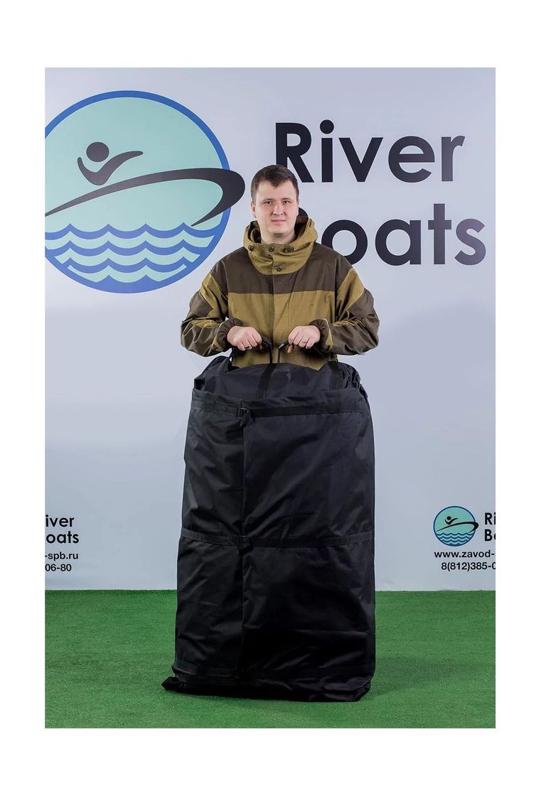 картинка Надувная лодка ПВХ, RiverBoats RB 370 НДНД, черно-серый