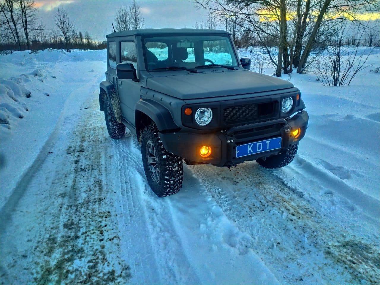 картинка Передний силовой бампер со скрытой установкой лебедки - Suzuki Jimny, под проект HUSKY