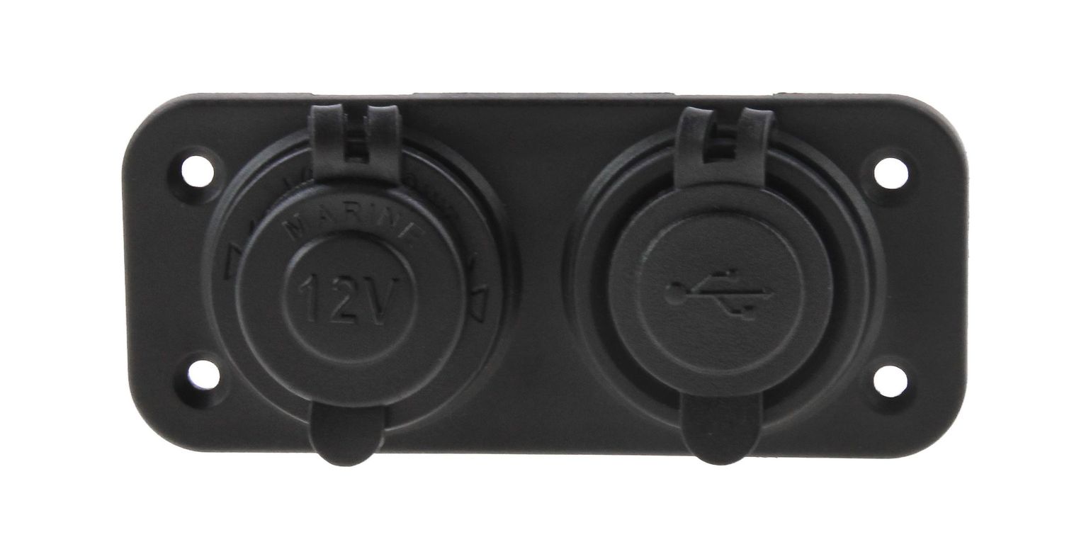 картинка Панель с USB-разъемом 5В 2.1А и прикуривателем