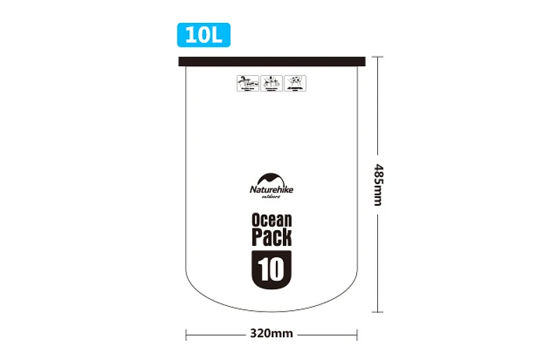 картинка Гермомешок Naturehike Ocean Pack 10 л. (оранжевый)