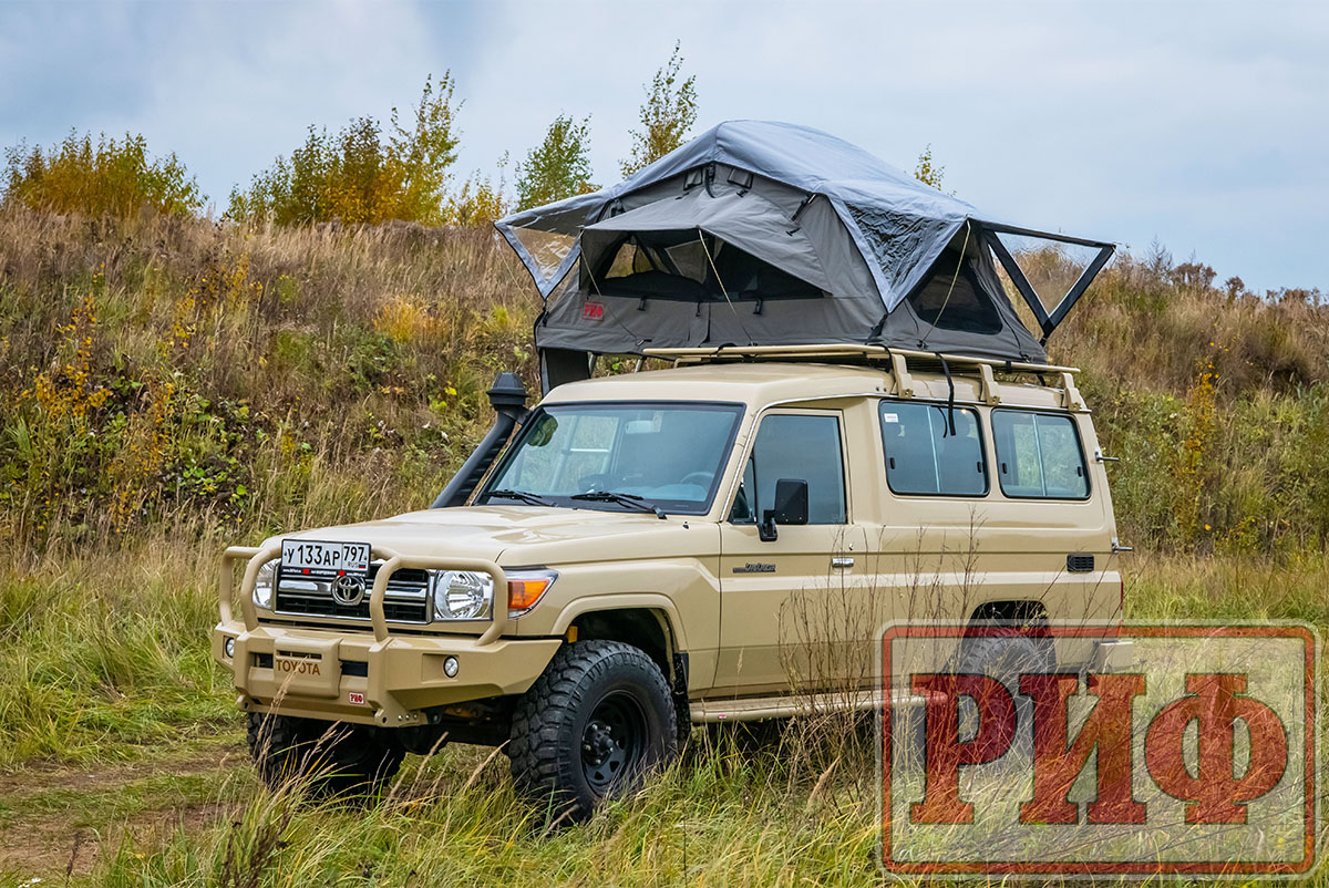 картинка Палатка на крышу автомобиля РИФ Soft RT01-140 усиленная, тент серый