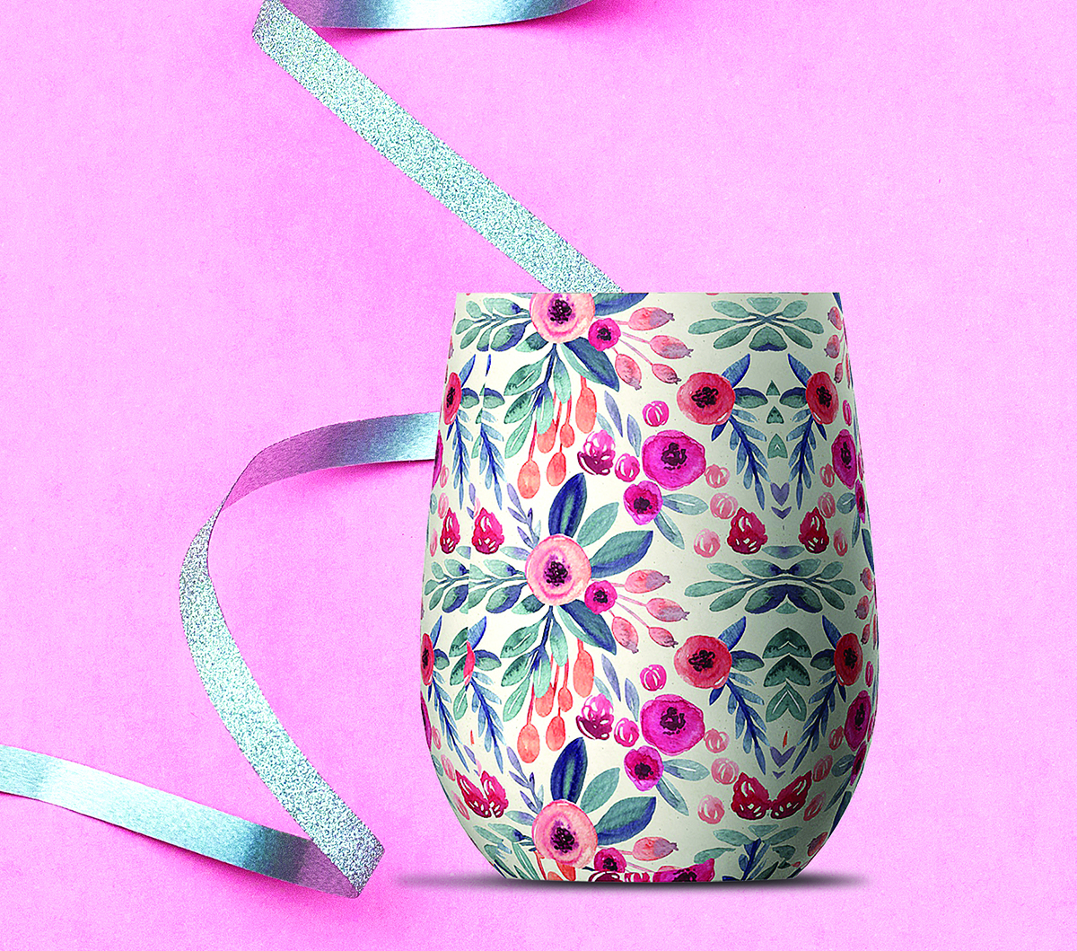 картинка Термобокал IMPERIAL WINE, 270 мл, цветы