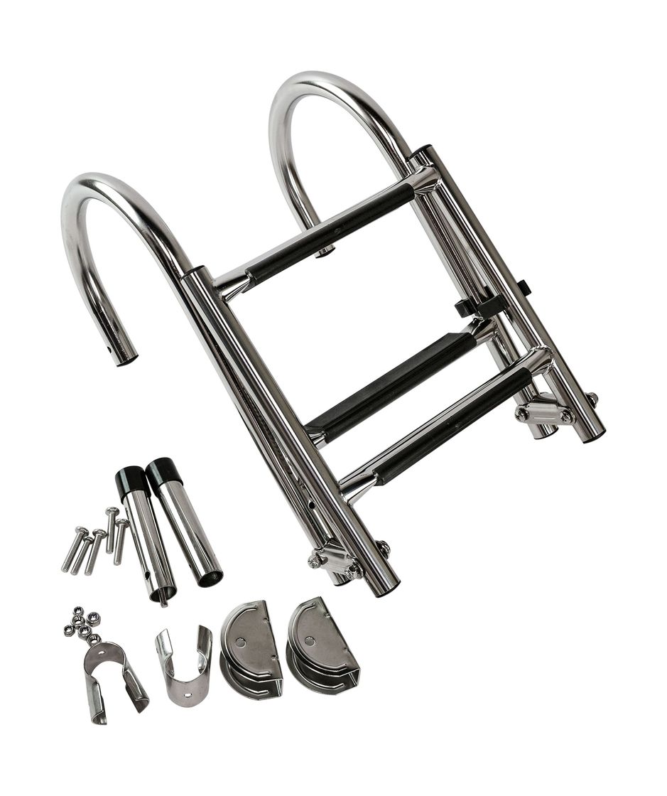 картинка Лесенка складная, 3 ступени, поручни, Marine Rocket