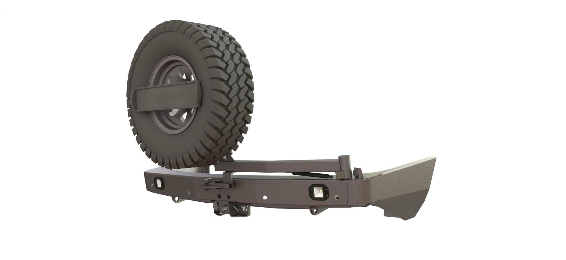 картинка Бампер силовой задний Nissan Patrol Y62 2014-2019 квадрат, калитка центр, птф