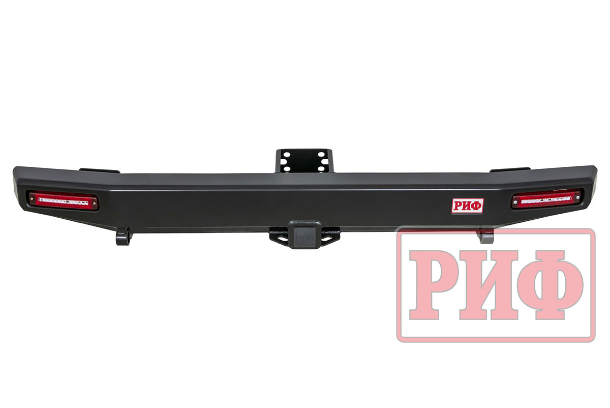 картинка Бампер задний РИФ УАЗ Хантер с квадратом под фаркоп и фонарями лифт