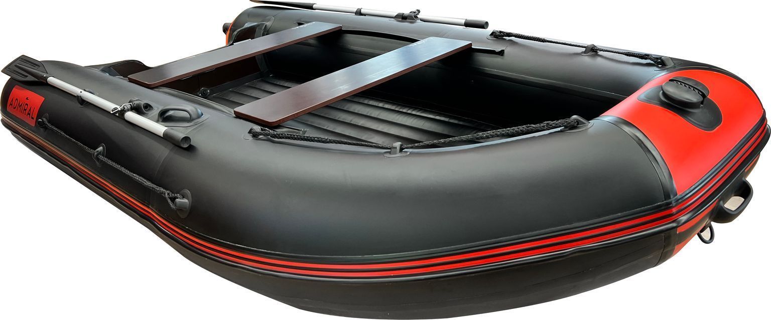 Надувная лодка ПВХ, Адмирал 330 CF НДНД, красный/черный