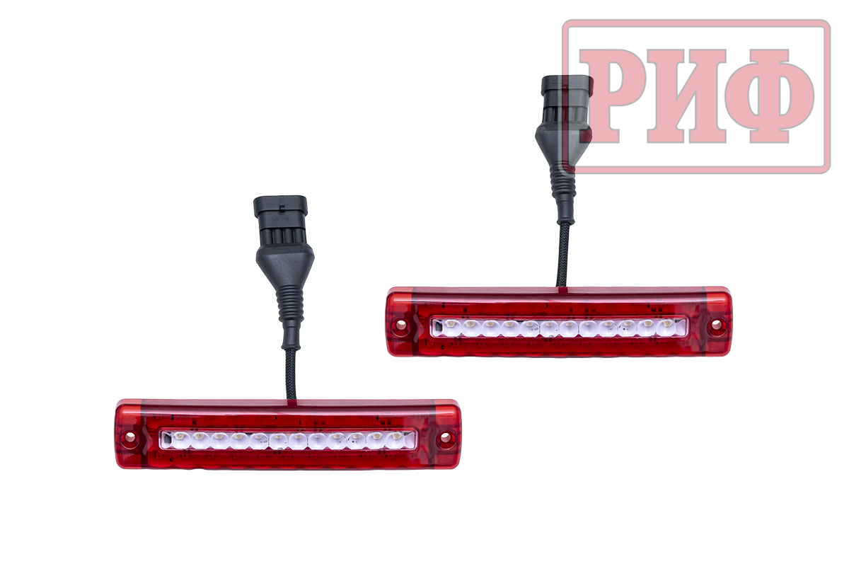 картинка Бампер задний РИФ Toyota Land Cruiser 200 2013-2015 с квадратом под фаркоп, калиткой, фонарями, подс