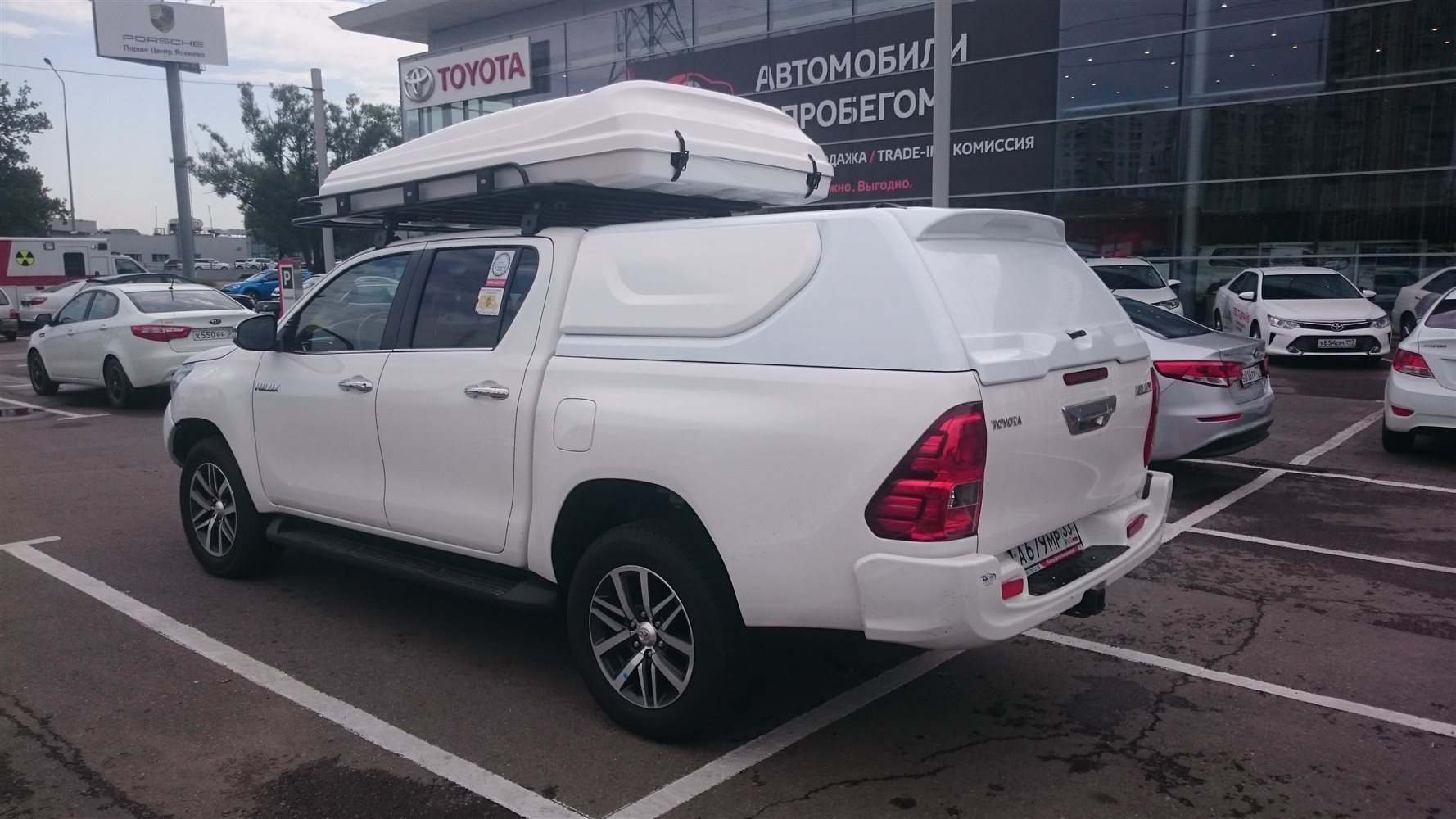 картинка Крыша (кунг) кузова для Toyota Hilux (двойная кабина)(08.2015-) (белая) (3 двери) ABC.TOHIL.BR.05W