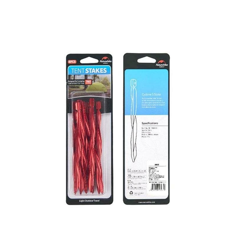 картинка Колышки Naturehike NH17D024-D спиральный алюминиевый 15см  S (8шт) красный, 6927595723333