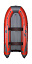 Надувная лодка ПВХ, Адмирал 360 НДНД, роульс, рым, накладки, красный/серый