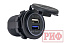 Розетка USB 2.4А, QC 3.0  34x37х54