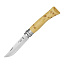 Нож Opinel №7 Nature, нержавеющая сталь, рукоять самшит, гравировка следы, 001550