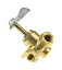 Кран топливный 3-х позиционный латунный, 1/4
